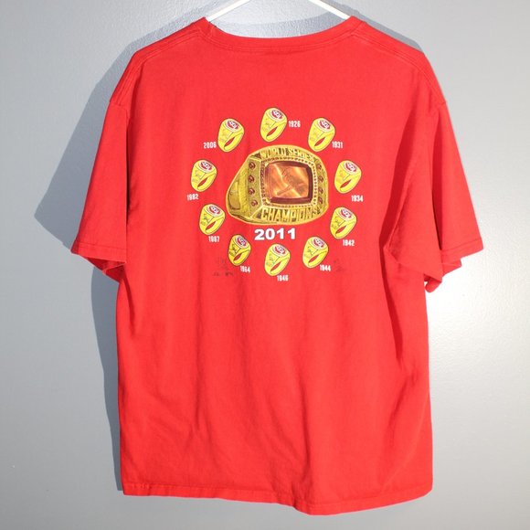 STL "Got Rings?" 2011 WS champs Large Red Tee - Picture 4 of 5